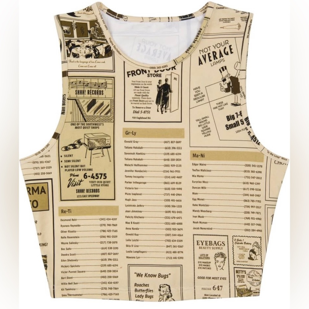 Fashion Brand Company yellow pages tank top size small